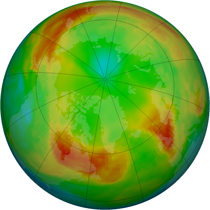 Arctic ozone map for 27 January 1984